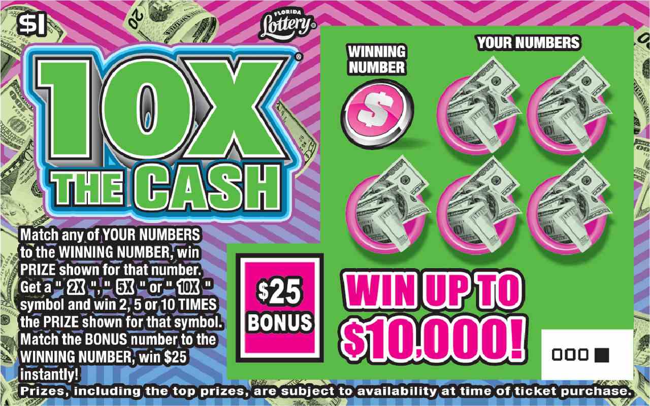 10X The Cash scratchcard - game number #1619 - front