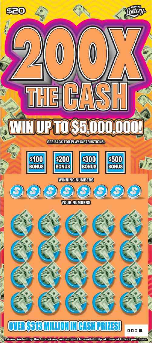 200X The Cash scratchcard - game number #1623 - front