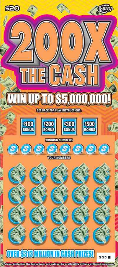 200X The Cash scratchcard - game number #1623 - front