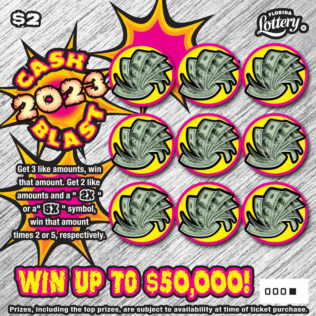 2023 CASH BLAST scratchcard - game number #1523 - front