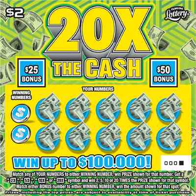 20X The Cash scratchcard - game number #1620 - front