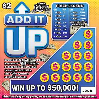 Add It Up scratchcard - game number #1591 - front