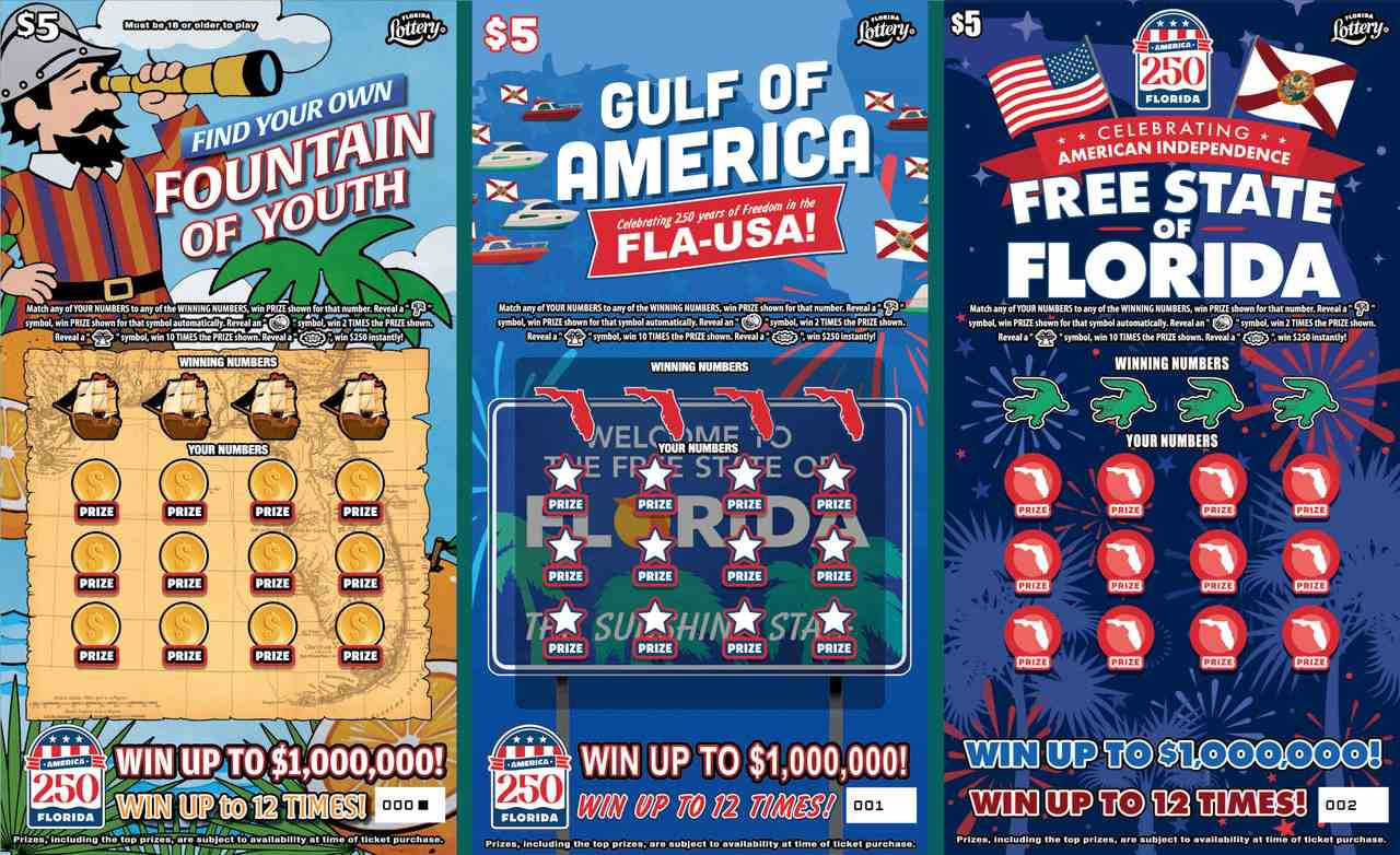 America 250 Florida scratchcard - game number #1635 - front