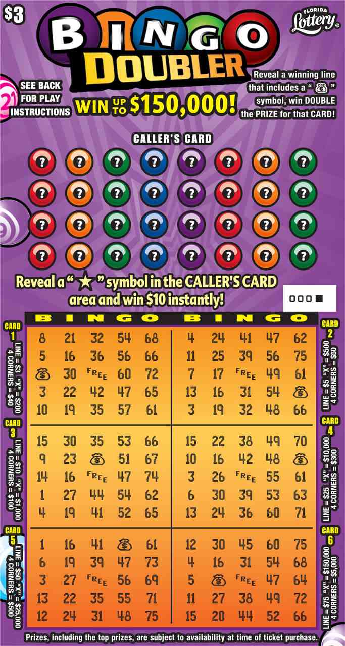 BINGO DOUBLER scratchcard - game number #1516 - front