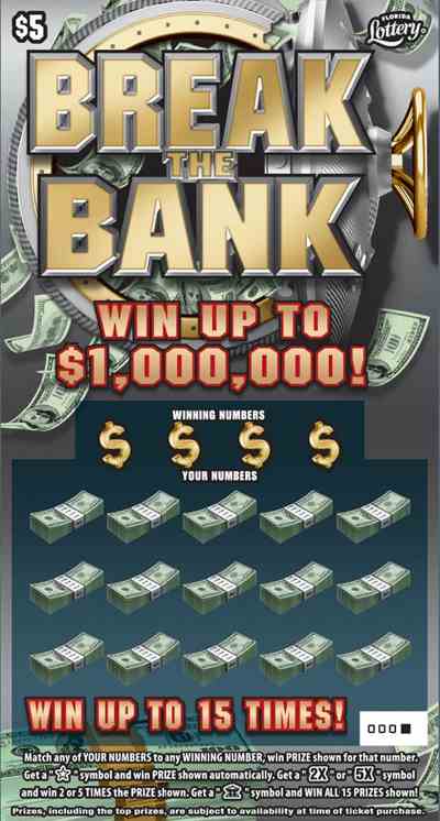 Break The Bank scratchcard - game number #1606 - front