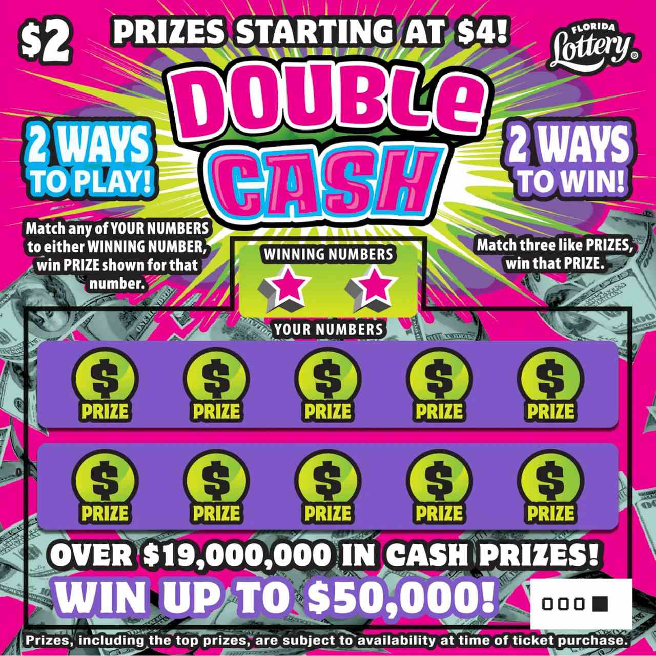 Double Cash scratchcard - game number #1571 - front