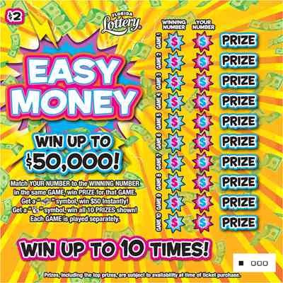 EASY MONEY scratchcard - game number #5057 - front