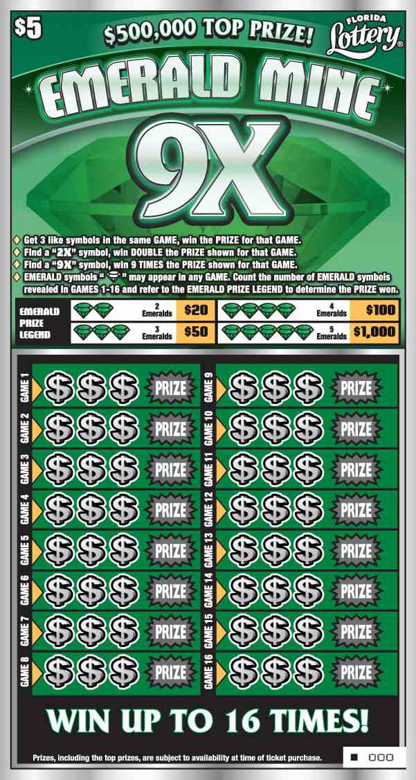 EMERALD MINE 9X scratchcard - game number #5055 - front