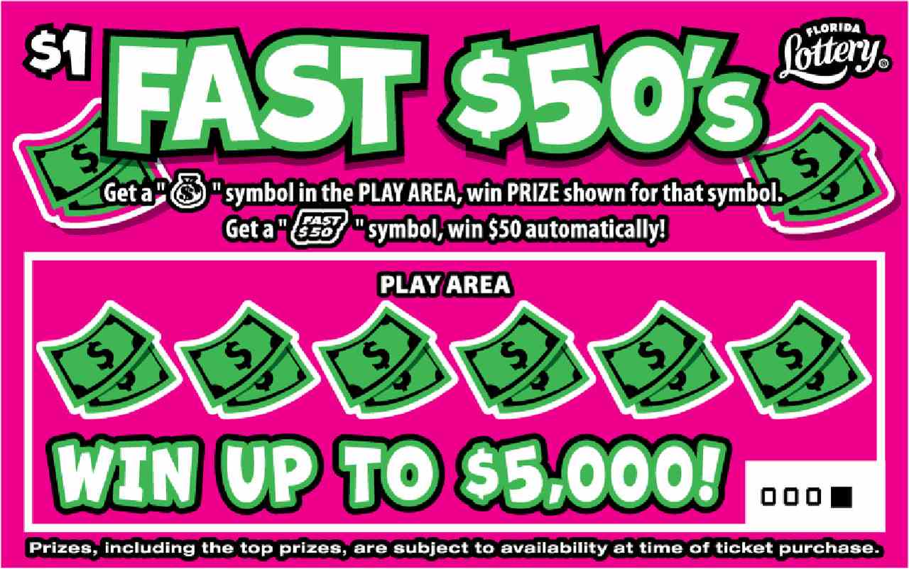 Fast $50’S scratchcard - game number #1624 - front
