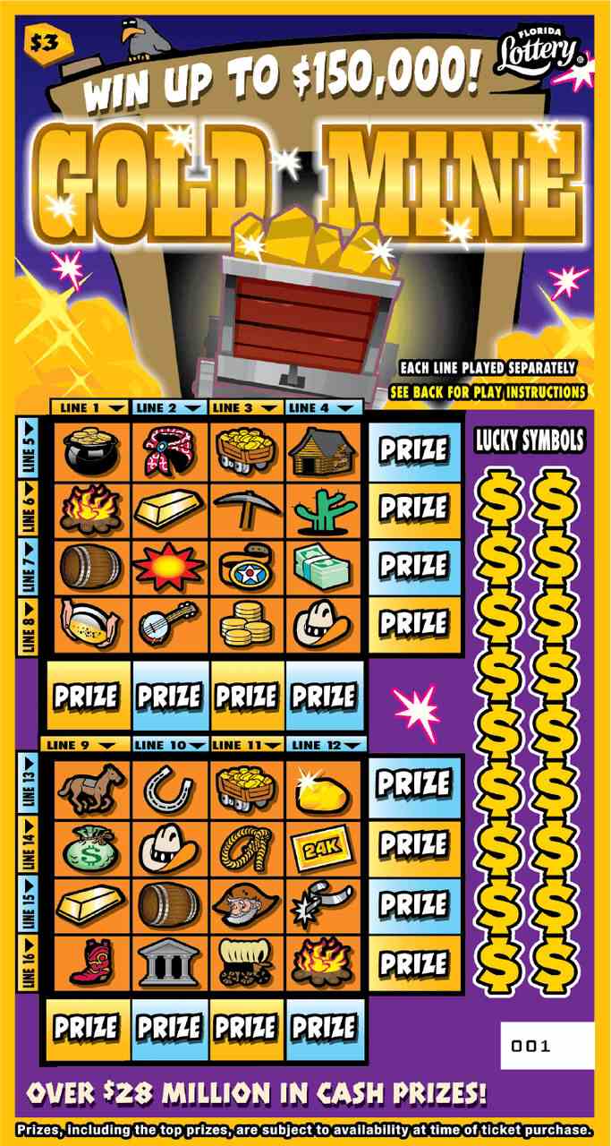 Gold Mine scratchcard - game number #1632 - front