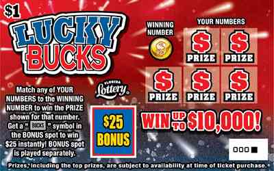 Lucky Bucks scratchcard - game number #1636 - front