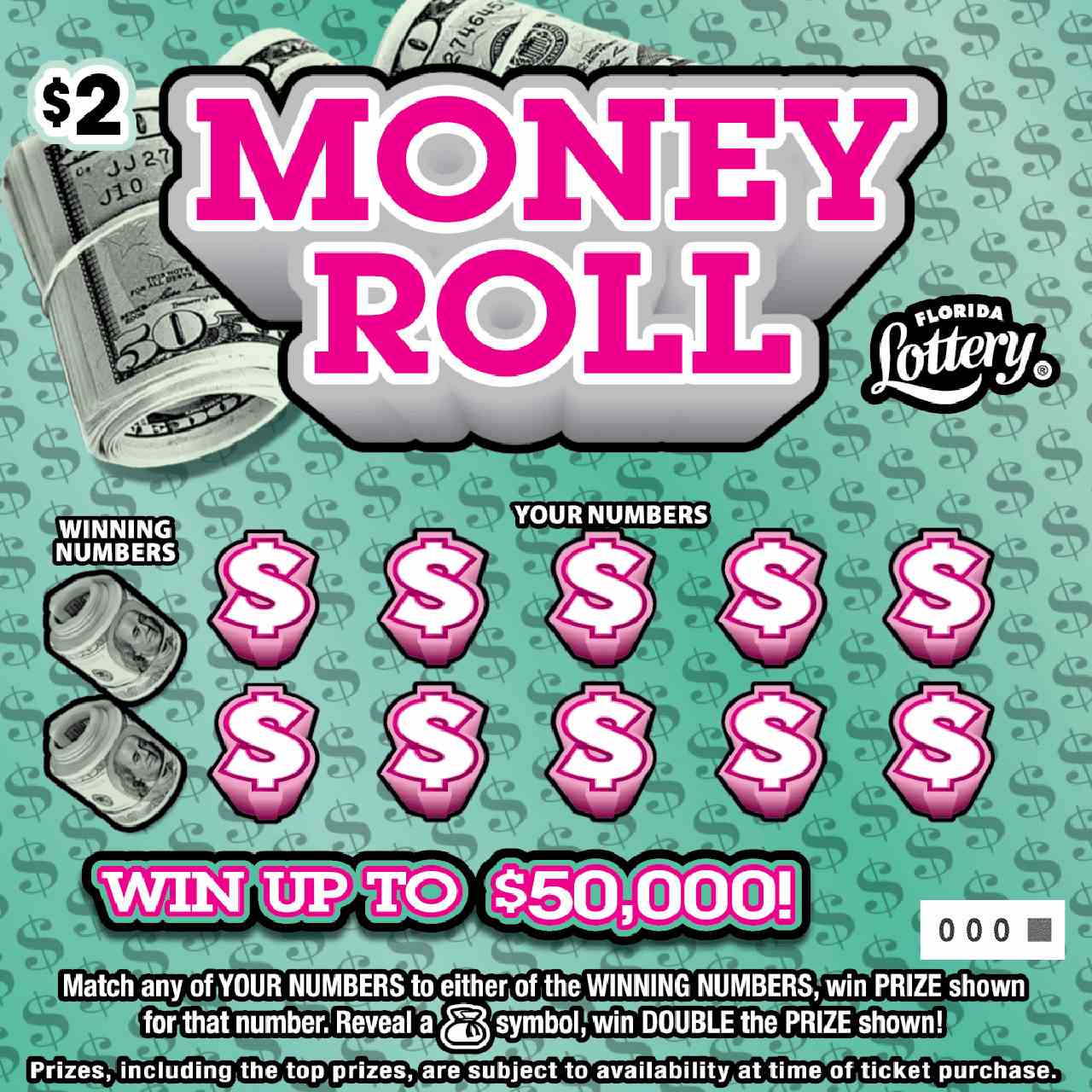 Money Roll scratchcard - game number #1644 - front