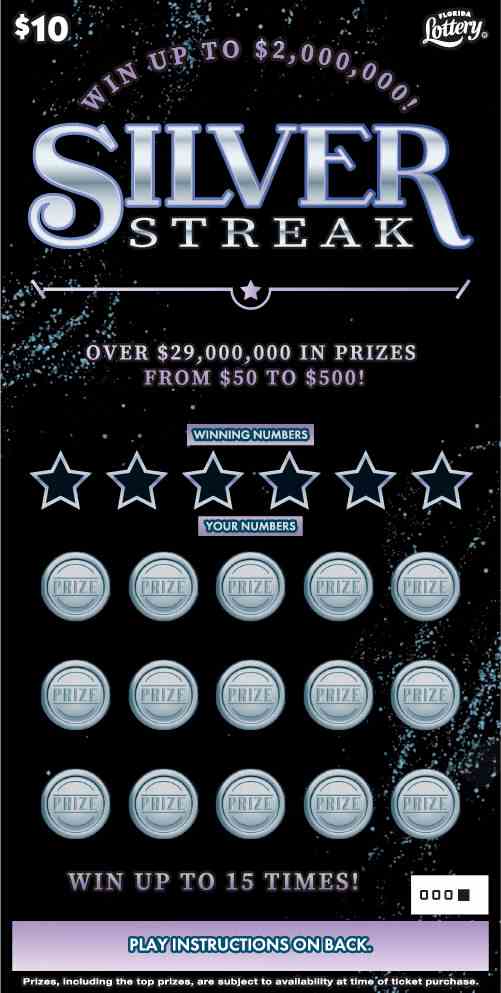 Silver Streak scratchcard - game number #1573 - front