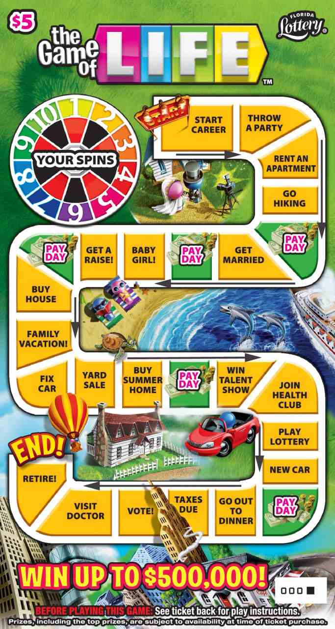 THE GAME OF LIFE scratchcard - game number #1538 - front