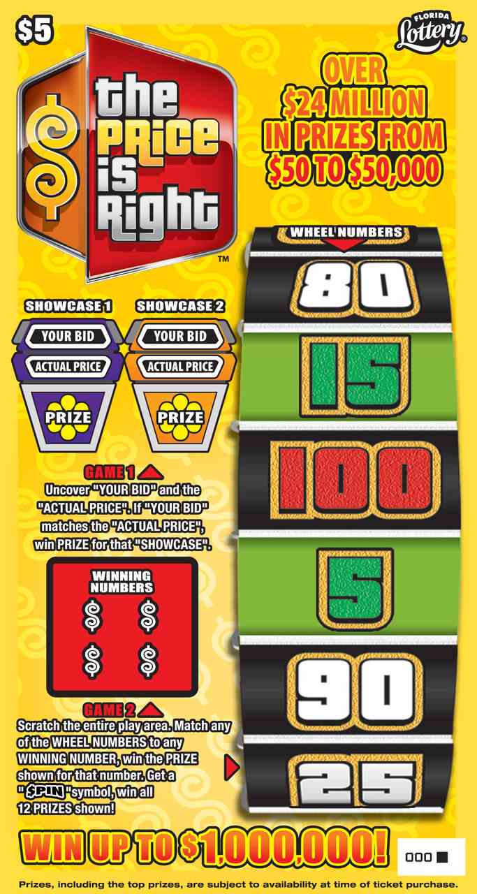 THE PRICE IS RIGHT scratchcard - game number #1518 - front