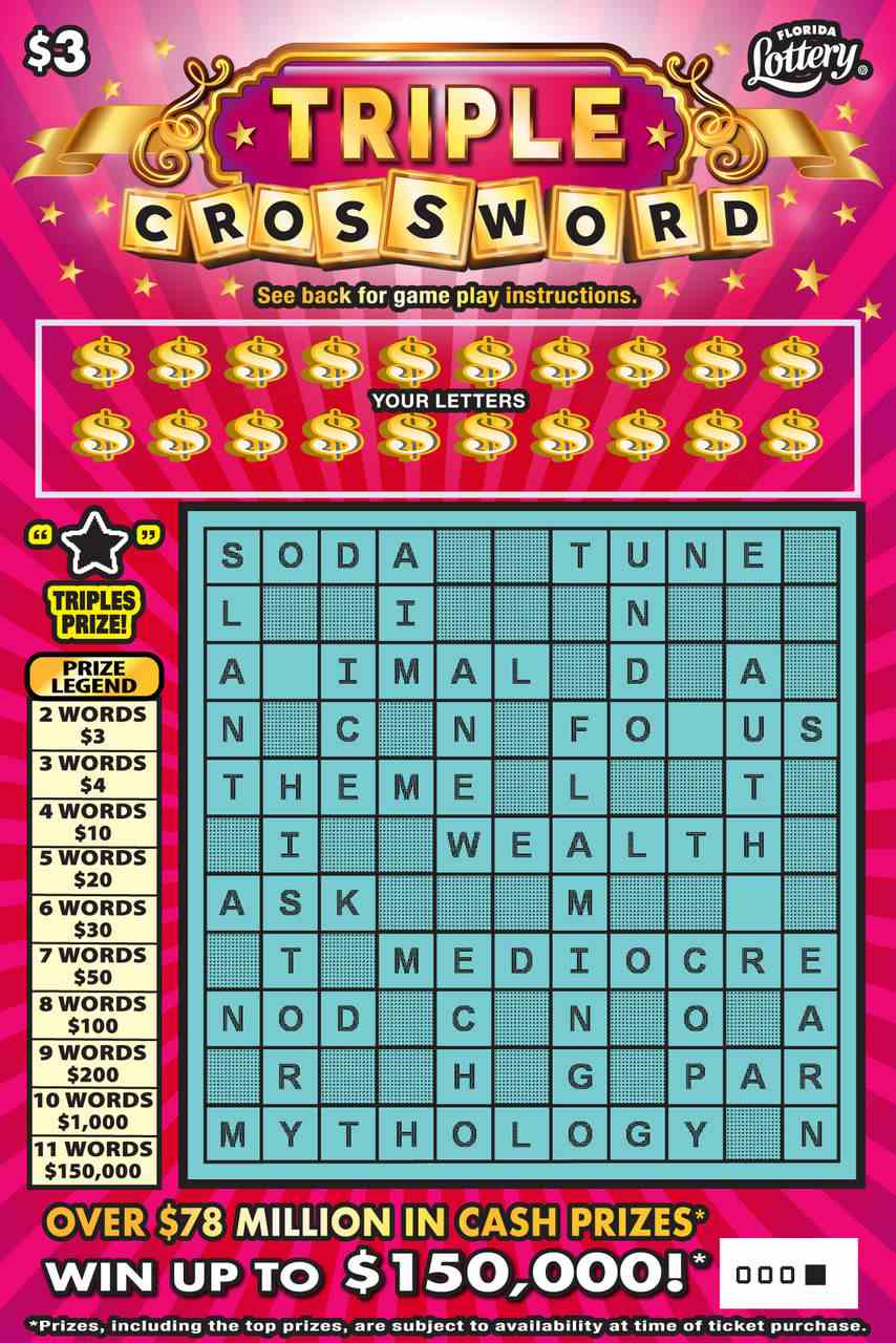 TRIPLE CROSSWORD scratchcard - game number #1497 - front