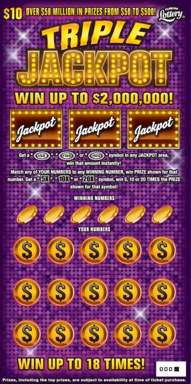 Triple Jackpot scratchcard - game number #1572 - front