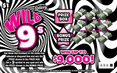 Wild 9S scratchcard - game number #1643 - front