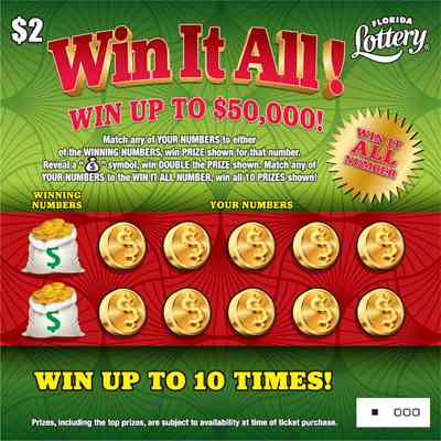 Win It All! scratchcard - game number #1614 - front