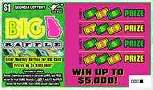 $1 Big Georgia Raffle scratchcard - game number #1704 - front