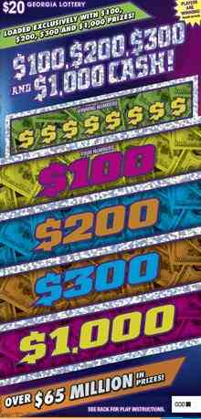 $100, $200, $300 And $1,000 C scratchcard - game number #1822 - front