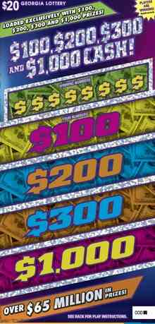$100, $200, $300 And $1,000 Ca scratchcard - game number #1822 - front