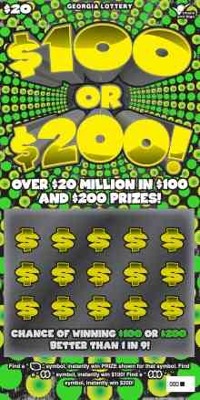 $100 Or $200! scratchcard - game number #1276 - front