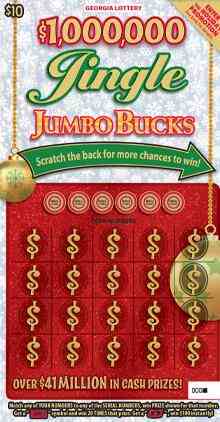 $1,000,000 Jingle Jumbo Bucks scratchcard - game number #1864 - front