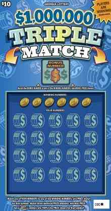 $1,000,000 Triple Match scratchcard - game number #1855 - front