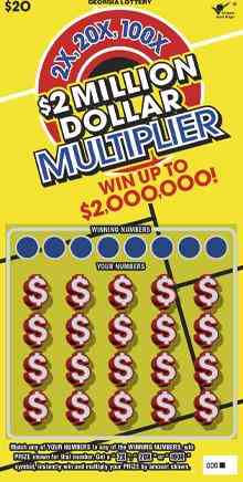 $2 Million Dollar Multiplier scratchcard - game number #1715 - front