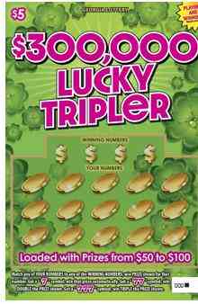 $300,000 Lucky Tripler scratchcard - game number #1840 - front