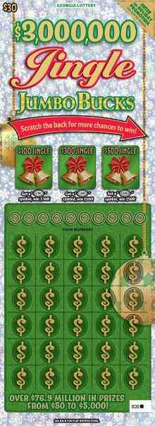 $3,000,000 Jingle Jumbo Bucks scratchcard - game number #1868 - front