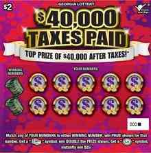 $40,000 Taxes Paid scratchcard - game number #1628 - front