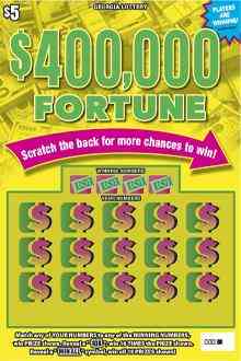 $400,000 Fortune scratchcard - game number #1875 - front