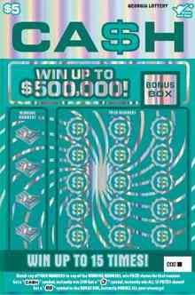 $5 Ca$H scratchcard - game number #1598 - front