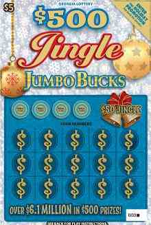 $500 Jingle Jumbo Bucks scratchcard - game number #1863 - front