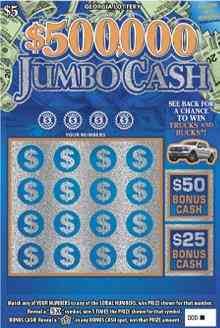 $500,000 Jumbo Cash scratchcard - game number #1795 - front