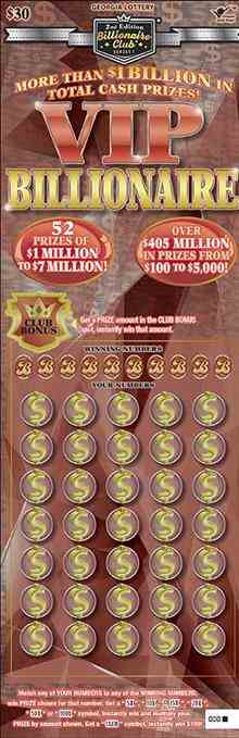 2Nd Edition Billionaire Club scratchcard - game number #1737 - front