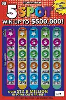 5 Spot scratchcard - game number #1787 - front