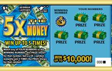 5X The Money scratchcard - game number #1417 - front