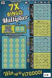 7X Bingo Multiplier scratchcard - game number #1712 - front