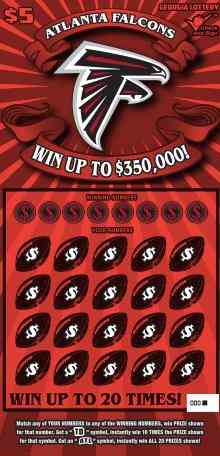 Atlanta Falcons scratchcard - game number #1458 - front
