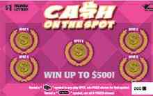 Ca$H On The Spot scratchcard - game number #1652 - front