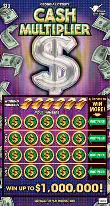 Cash Multiplier scratchcard - game number #1757 - front