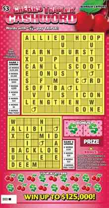 Cherry, Orange, Lemon, Tripler scratchcard - game number #1425 - front