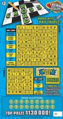 Crossword scratchcard - game number #1898 - front
