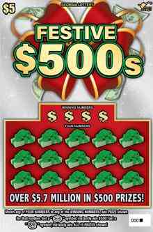 Festive $500S scratchcard - game number #1614 - front