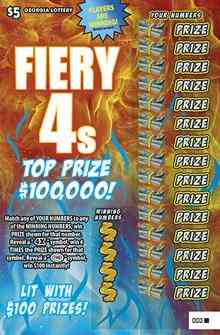 Fiery 4S scratchcard - game number #1803 - front