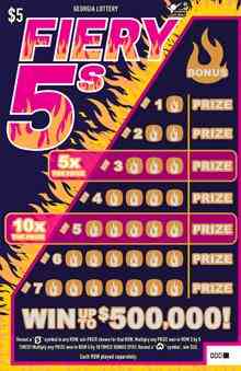 Fiery 5S scratchcard - game number #1655 - front