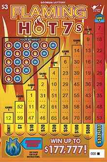 Flaming Hot 7S scratchcard - game number #1730 - front